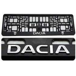 Suport numar scris DACIA, fundal negru, Dobre Suport numar scris DACIA, fundal negru, Dobre