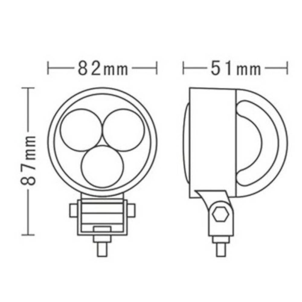 Proiector lucru fi 82, LED, 9-30V, 660lm, spot, L0094S