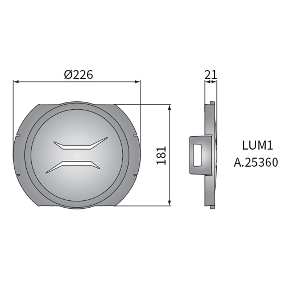 Aparatori proiector rotund pentru FERVOR LUM1, fi220mm, A.25360 Wesem