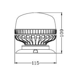Girofar 12/24V, h110, 36 LED-uri, prindere pe magnet, OPTI ALR0063 TruckLed