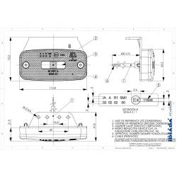 Lampa gabarit 111x52, LED, galbena, cu suport, LD180 Horpol