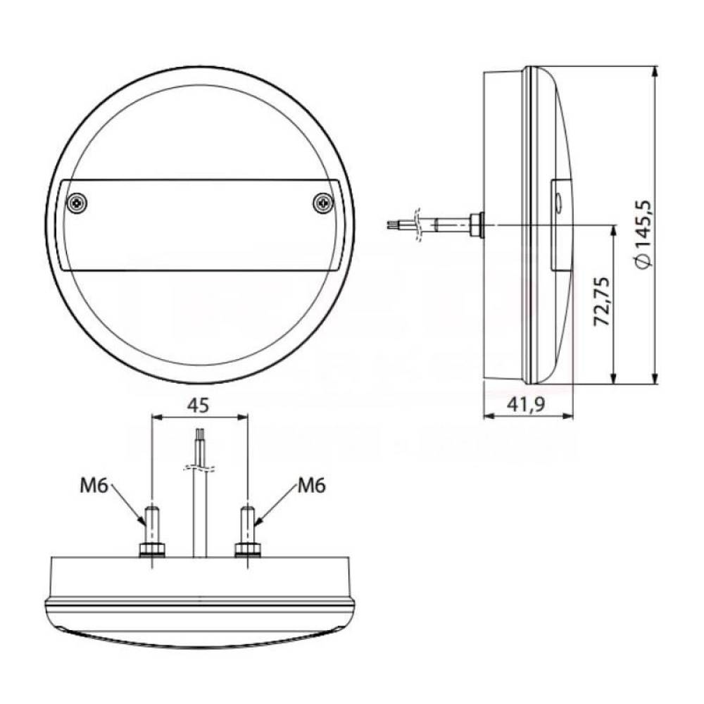 Lampa ceata si mers inapoi, fi145, cu LED LZD 741 Horpol