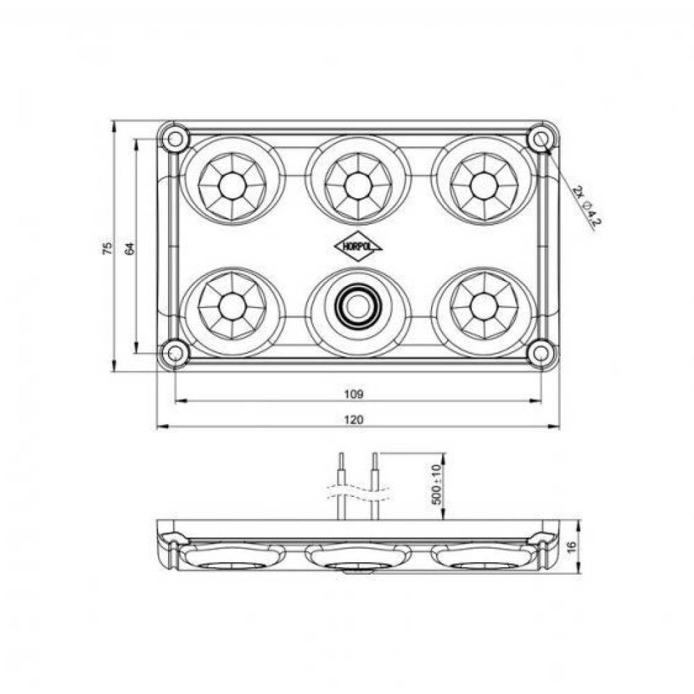 Lampa interior plafoniera 120x75, LED, 2 moduri, cu intrerupator LWD 2153 Horpol