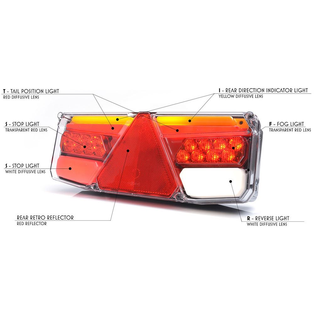 Lampa stop 350x131, 6 functii, semnalizare dinamica, dreapta, W171 DDP 1187DD Was