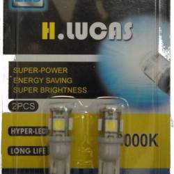 Set becuri T10, 5 LED-uri, SMD 5050 24V, H.Lucas 10714