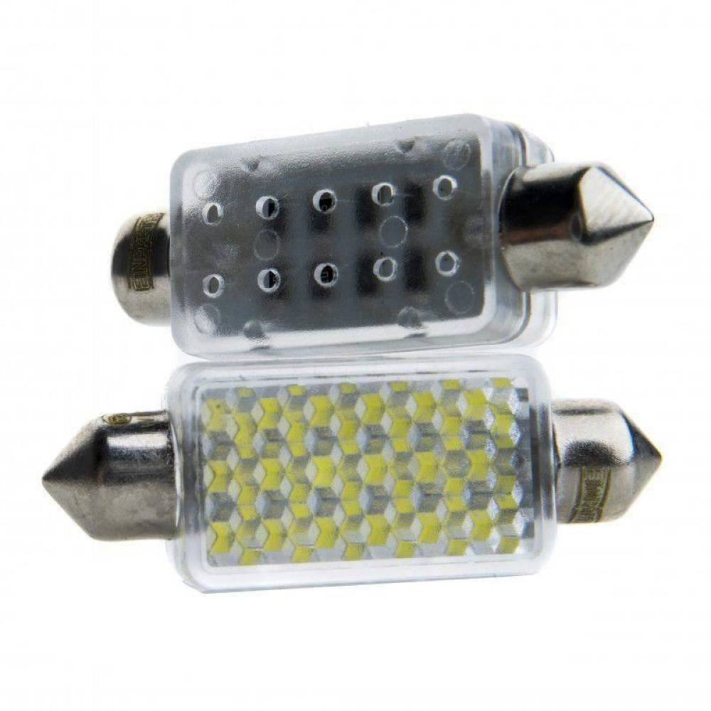 Set 2 becuri sofit 12V/C10W 36mm 27 Led-uri, dispersor, H.Lucas 85317