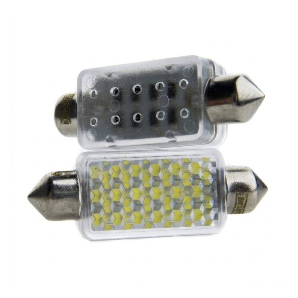 Set 2 becuri sofit 39mm, 36Led, SMD3014, 12V, C10W, dispersor, H.L 85319