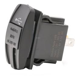 Priza cu 2 USB-uri 12/24V, 3.1A, lumina albastra, 42557 CarCo