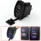 Priza cu 2 USB-uri 12/24V, 3.1A, lumina albastra, 42557 CarCo