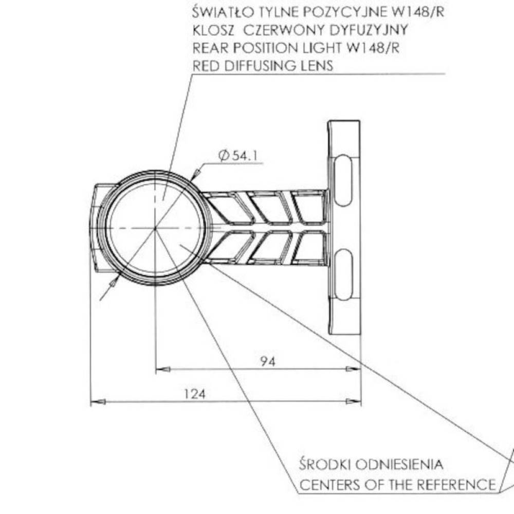 Lampa gabarit brat 125mm, LED NEON, 3 functii, 1097 Was