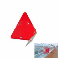 Catadioptru trapez rosu, stradal/auto talpa metal, 12x8cm Aplex  APL-0925