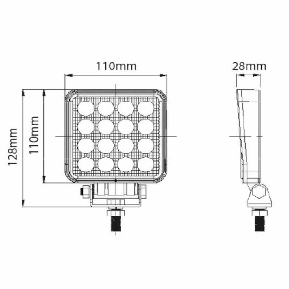 Proiector lucru 110x110, LED, 9-30V/36W, 1920lm, TREKKER CA 5741 247Lighting