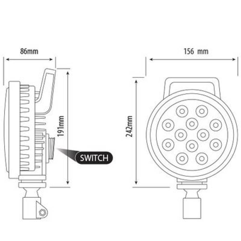 Proiector lucru fi156, LED, cu maner si intrerupator, 1350lm, CA5712 247Lighting