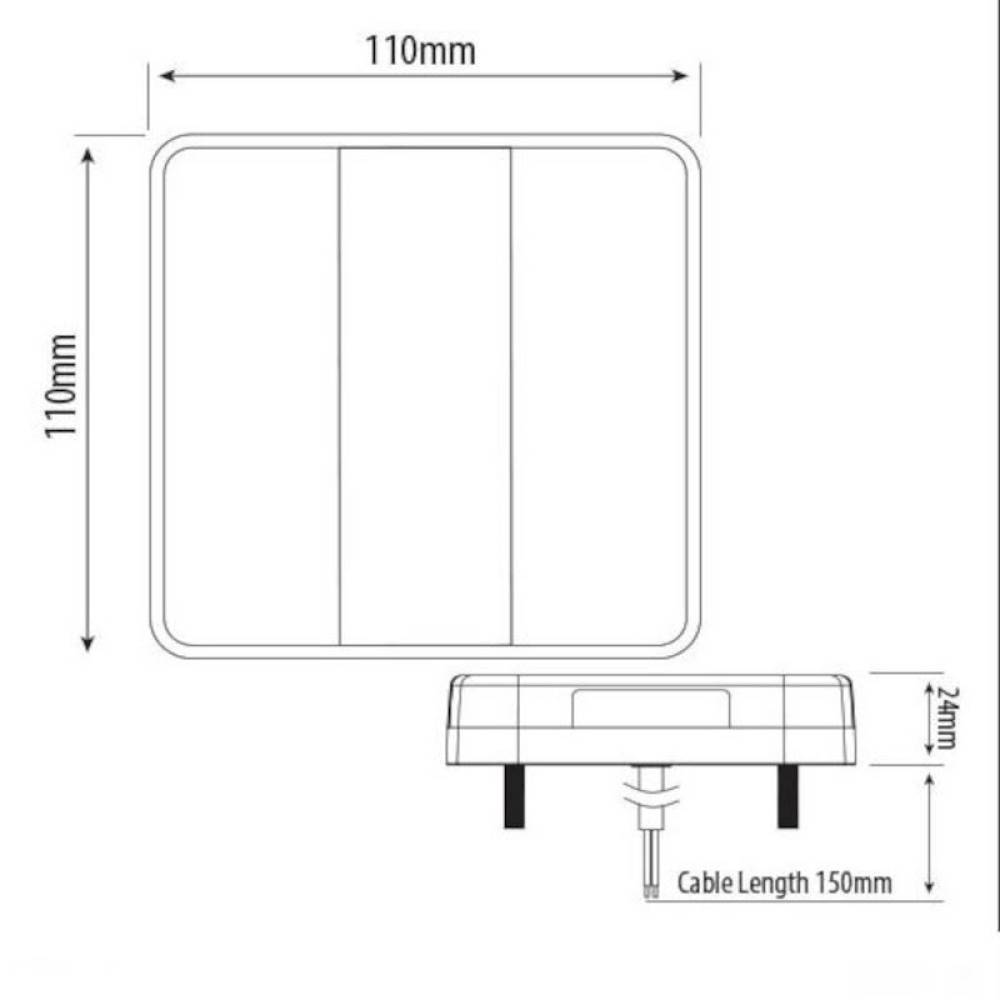 Lampa spate 110x110, 4 functii, catadioptru, LED, 12V, 111STI CA 7058 247 Lighting Lampa spate 110x110, 4 functii, catadioptru, LED, 12V, 111STI CA 7058 247 Lighting