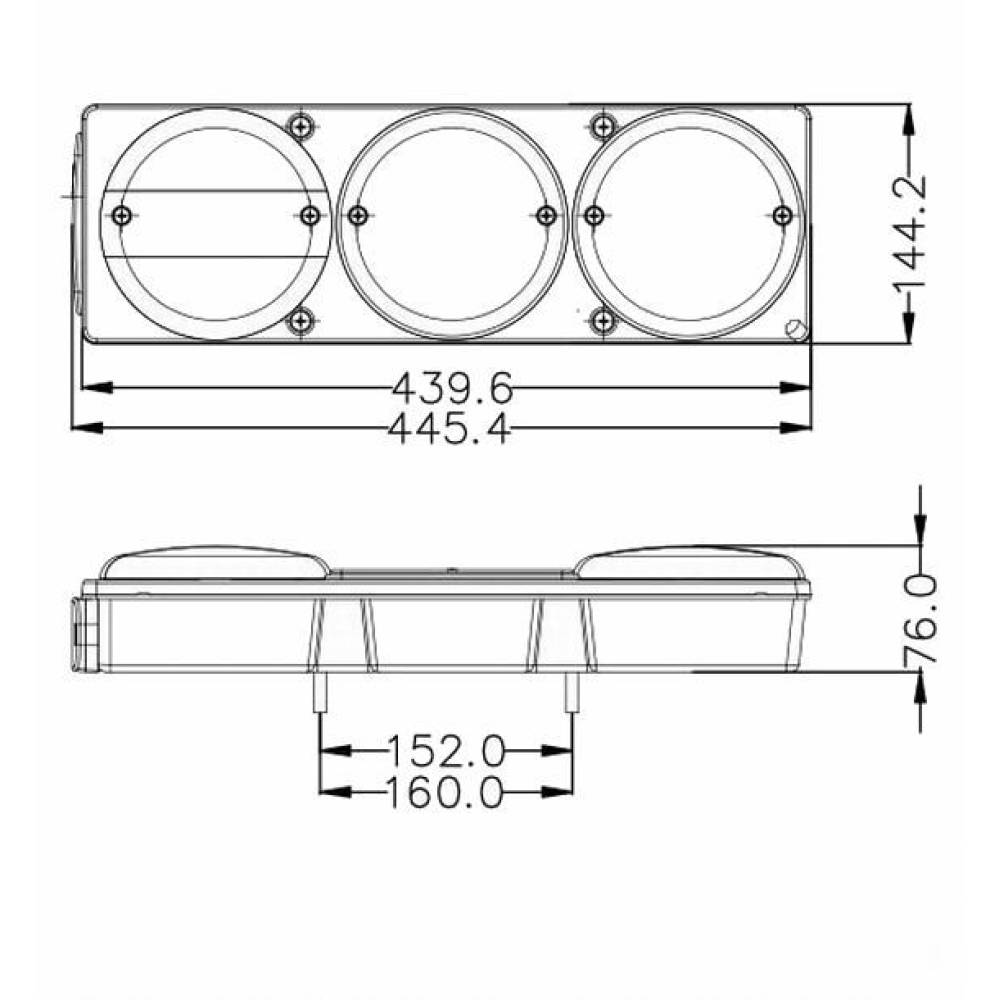 Lampa stop 445x145, 6 functii, LED, cu mers inapoi, CA7040 247Lighting