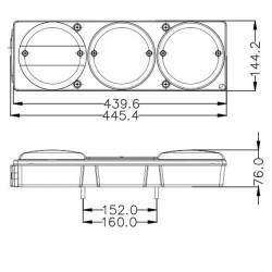 Lampa stop 445x145, 6 functii, LED, cu mers inapoi, CA7040 247Lighting