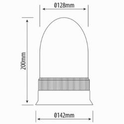 Girofar 12/24V, h200, 80 LED-uri, prindere cu 3 suruburi, CA 6055C 247Lighting