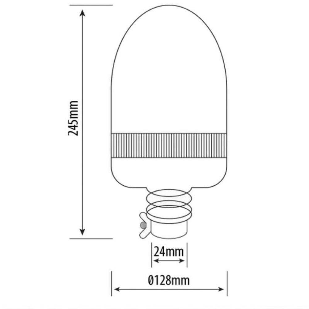 Girofar 12/24V, h245, cu 40 LED-uri, prindere cu tija flexi, CA6058C 247Lighting