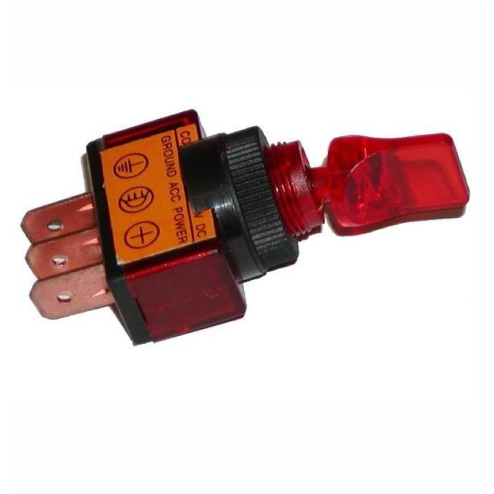 Intrerupator ON/OFF iluminat LED, 2 faze, Rosu PRK0016B 