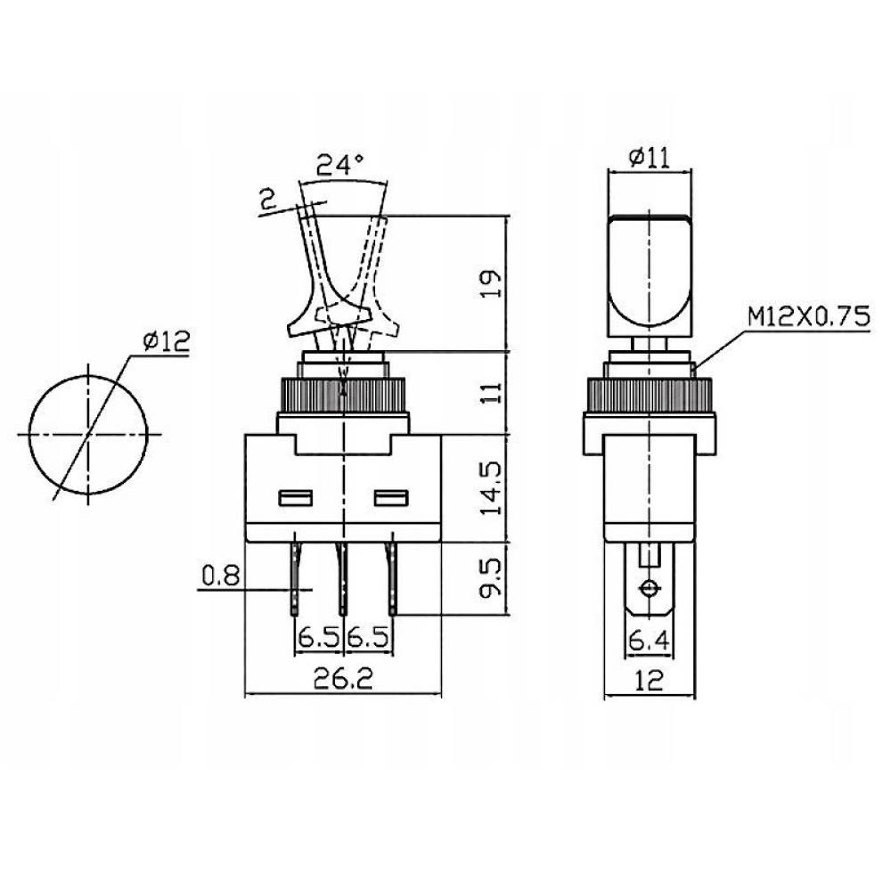 Intrerupator ON/OFF iluminat LED, 2 faze, Rosu PRK0016B 