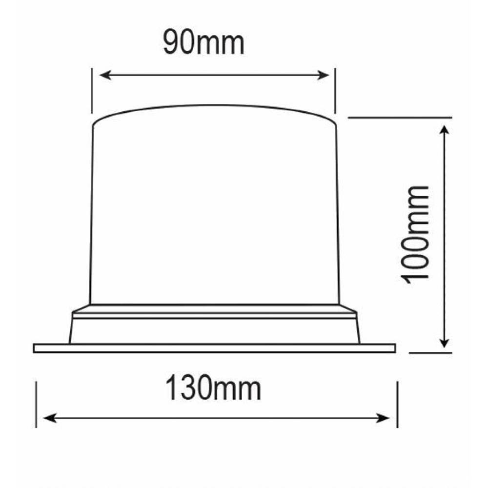 Girofar 12/24V, h100, 36 LED-uri, 3 suruburi, galben CA 7045 247Lighting