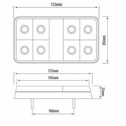 Lampa spate 155x85, 4 functii, LED, set, CA 7060 247Lighting Lampa spate 155x85, 4 functii, LED, set, CA 7060 247Lighting