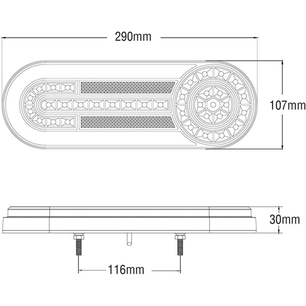 Lampa spate 275x95, 5 functii, LED Neon, cu semnalizare dinamica, L1889 TruckLed, stanga - dreapta