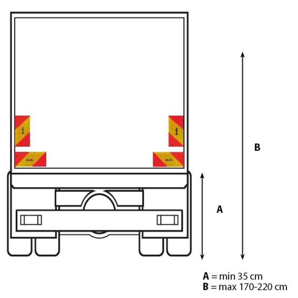 Set 4 placi reflectorizante vehicul scurt 285x130mm, Reflex 4002M
