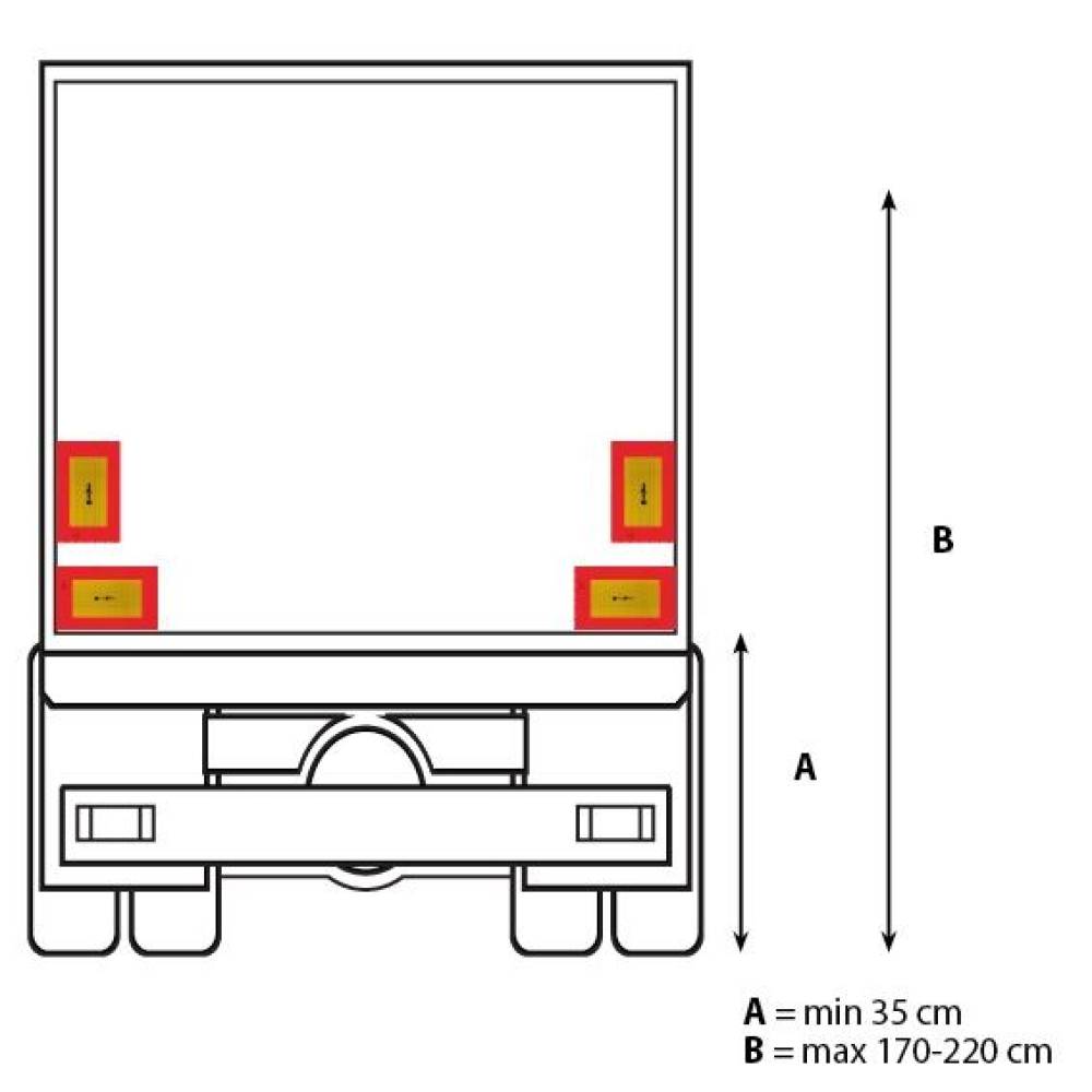 Set 4 placi reflectorizante vehicul lung, remorci, 283x195mm, Reflex 4005Mukn