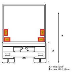 Set 4 placi reflectorizante vehicul lung, remorci, 283x195mm, Reflex 4005Mukn