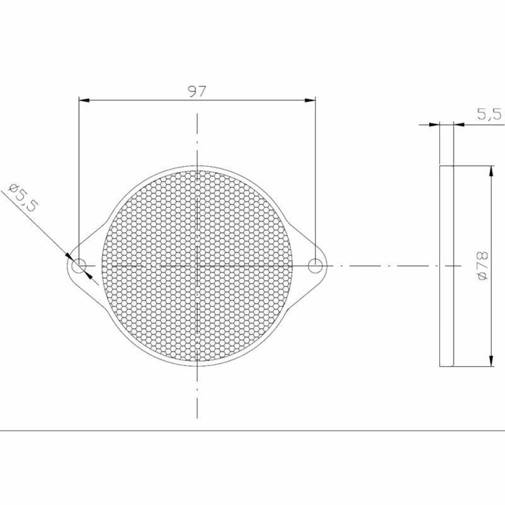 Catadioptru rotund cu surub -rosu fi78 DOB-039C A Fristom