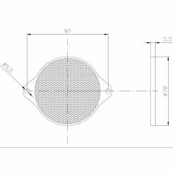 Catadioptru rotund cu 2 urechi, alb fi78 DOB-039B Fristom
