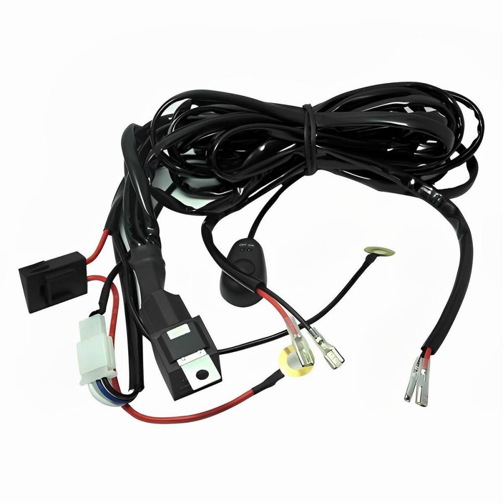 Cablaj electric pentru 2 proiectoare, 3m, cu intrerupator Led si releu 12v 40A,  TT.A90