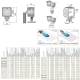 Proiector lucru 100x100, LED, 800lm, 11W, striat, lampa mers inapoi,  LED3.47700 Wesem