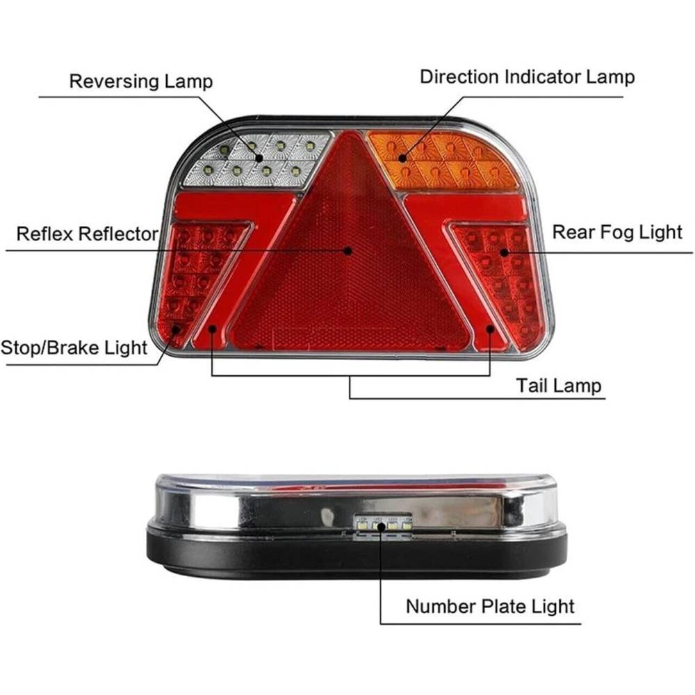 Lampa spate 241x140, 7 functii, cu ceata, mers inapoi, triunghi, SET stanga + dreapta, L1877 +L1876 Truck Led