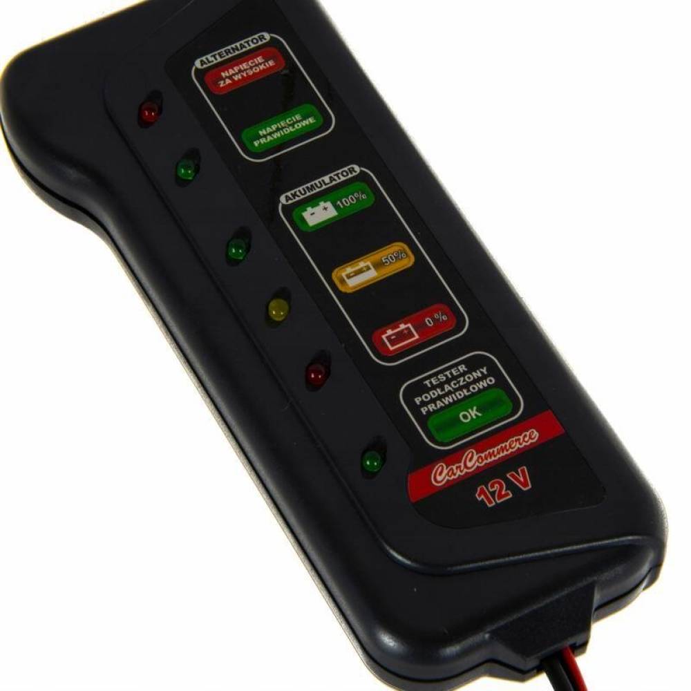 Tester voltmetru, acumulator si alternator, cu LED-uri, EVANS 42845 CarCo