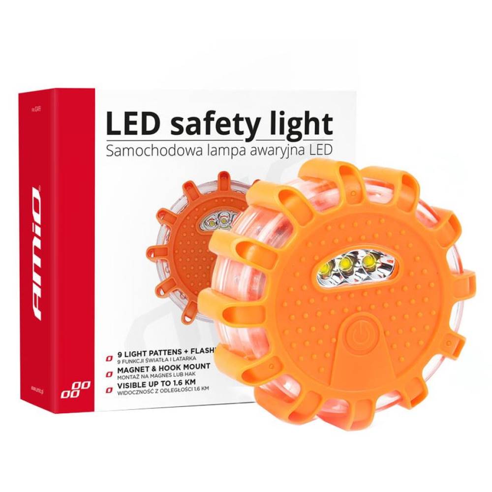Lanterna cu functie stroboscopica, lumina alba si portocalie LED , 02499 Amio