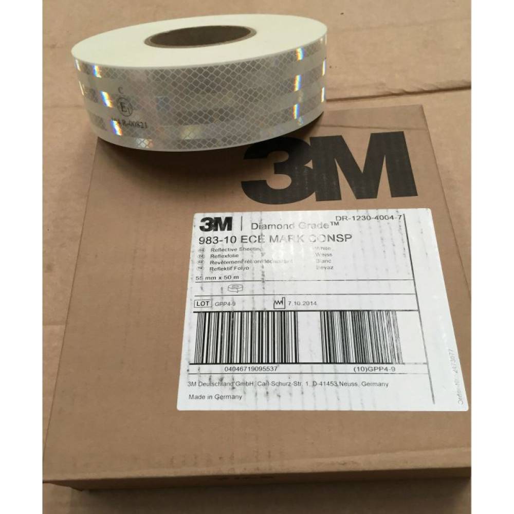 Banda reflectorizanta continua, 50m, alba, 3M Diamond Grade 983-10 cutie originala