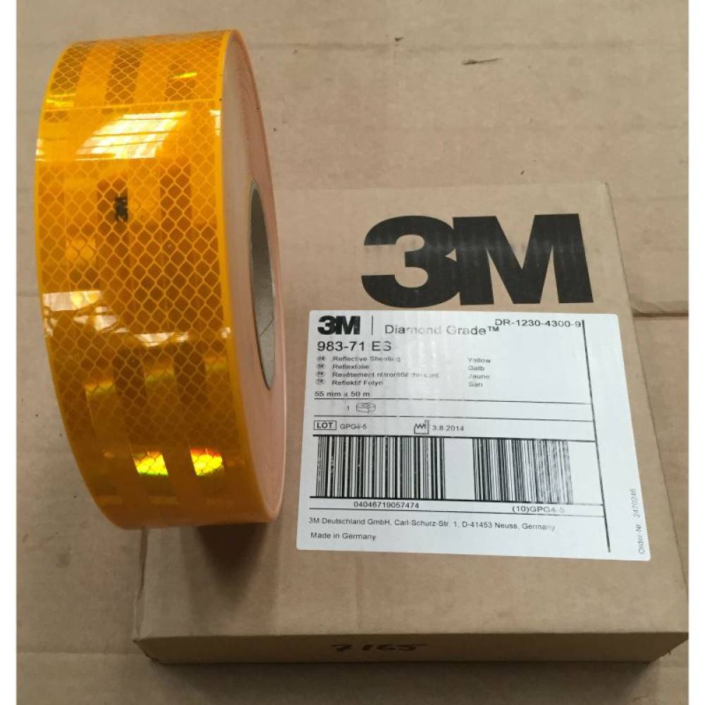 Banda reflectorizanta continua 50m, galbena, 3M Diamond Grade 983-71 cutie originala
