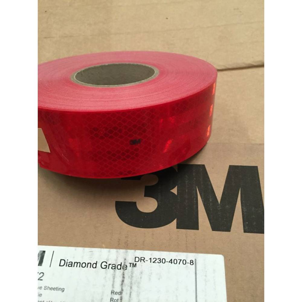 Banda reflectorizanta continua 50m, rosie, 3M Diamond Grade 983-72 cutie originala