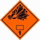 Autocolant ADR, Clasa 1 Substante Explozibile 6126/A/30 ReflexAllen