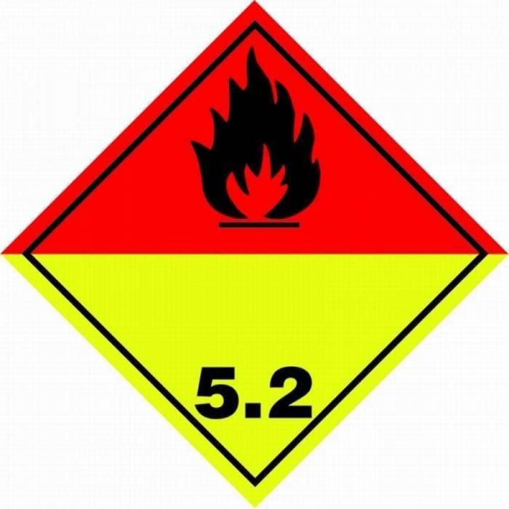 Autocolant ADR Clasa 5.2, Substante Inflambile, peroxizi organici, 6125/A/30 Reflex