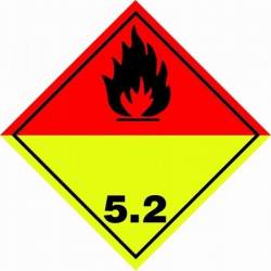 Autocolant ADR Clasa 5.2, Substante Inflambile, peroxizi organici, 6125/A/30 Reflex