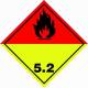 Autocolant ADR Clasa 5.2, Substante Inflambile, peroxizi organici, 6125/A/30 Reflex