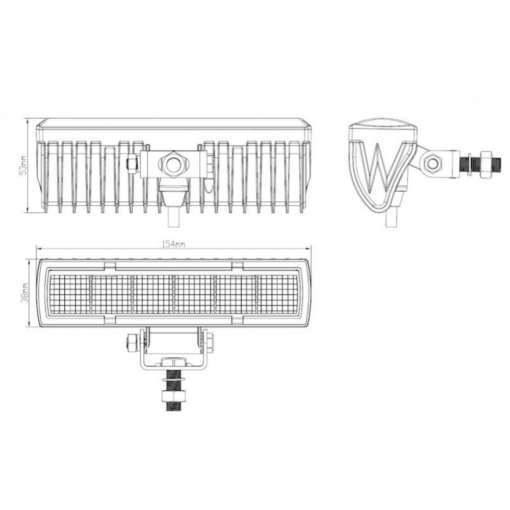 Proiector lucru 154x38, LED, 10-30V / 18W, 1500lm, combo, L0150