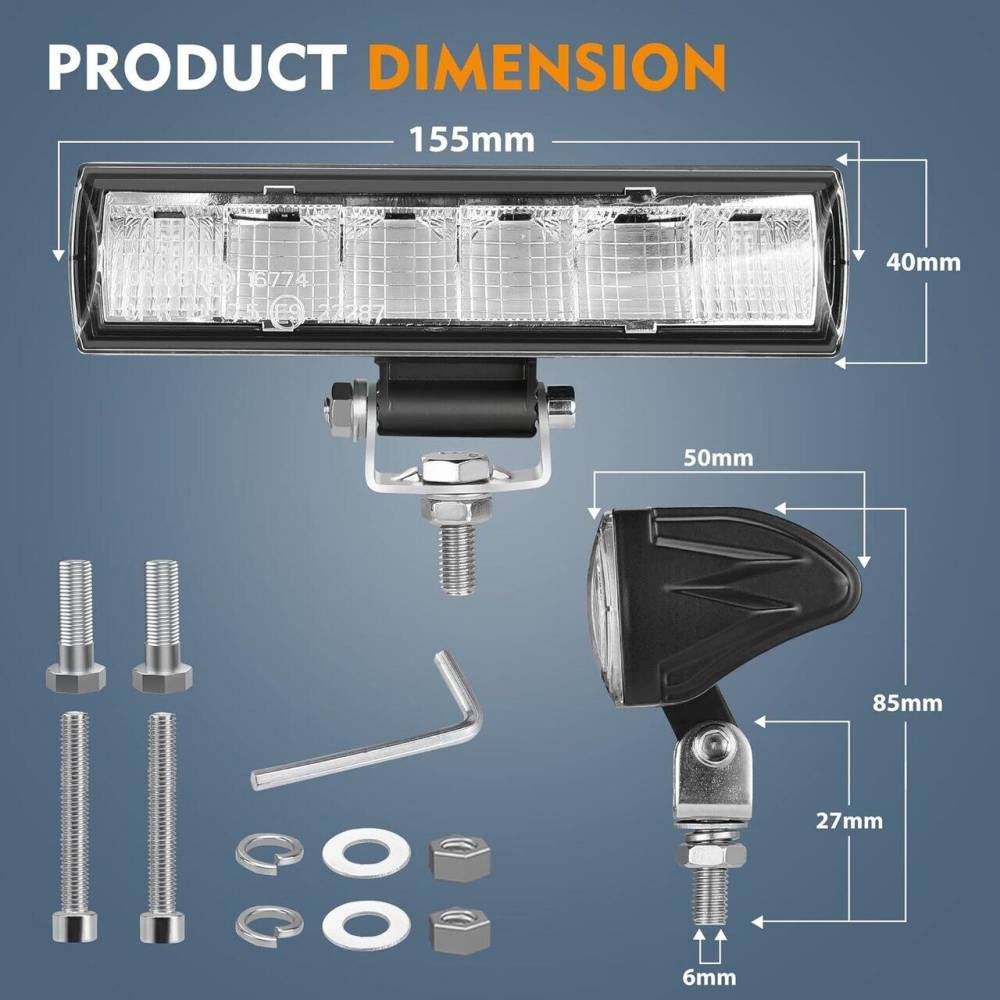 Proiector lucru 154x38, LED, 10-30V / 18W, 1500lm, combo, L0150