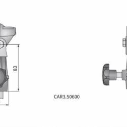 Suport universal metalic, prindere pe tija DIN14640 cu mufa Omega CAR2.50600 Wesem