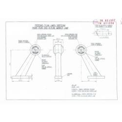 Lampa gabarit cu brat 187mm, oblic la 45°, LED, stanga/dreapta DLG003.3, L1163 Egkal