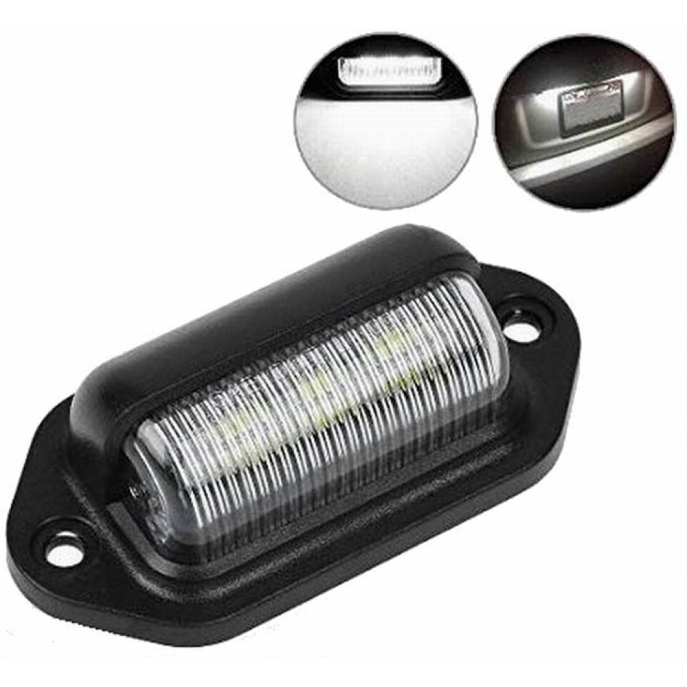 Lampa numar 6 LED-uri, 12-24V, aluminiu/crom/negru L101