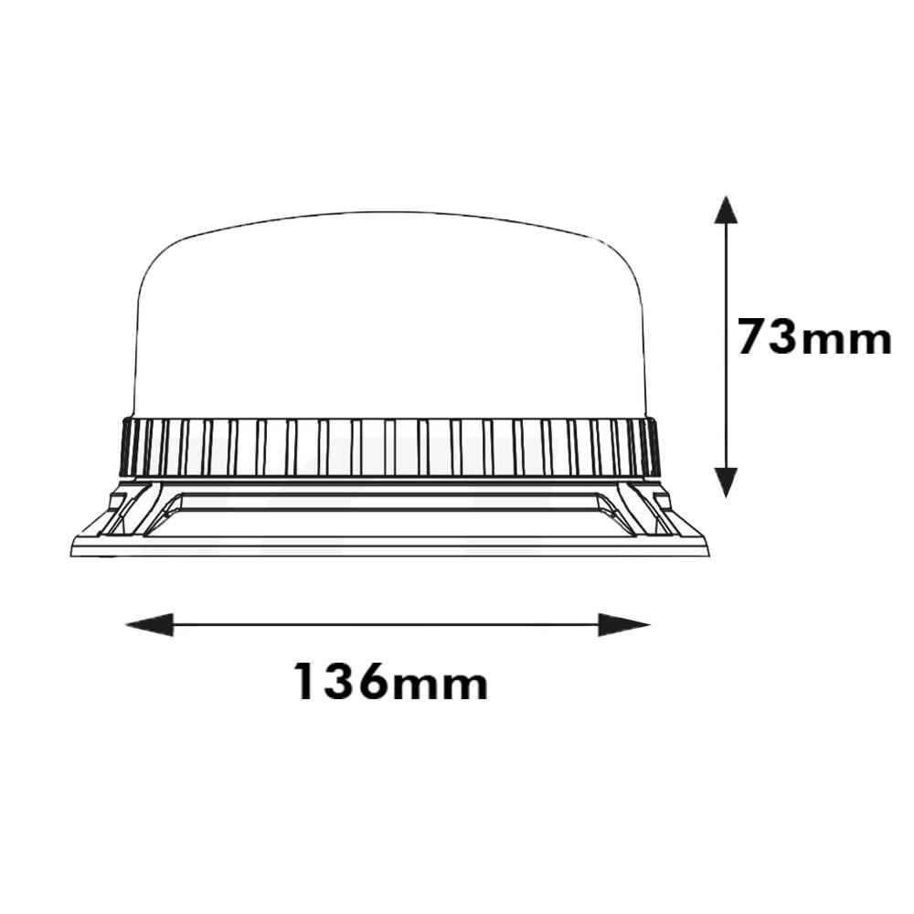 Girofar 12/24V, h73, 36 LED-uri, prindere cu 3 suruburi, 02296 Amio